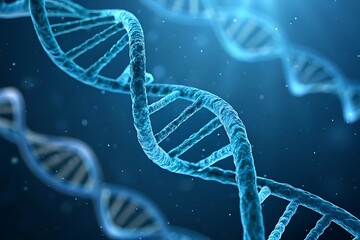 Detailed Blue DNA Helix Illustration