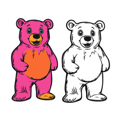 Fototapeta premium White Bear with Pink Details