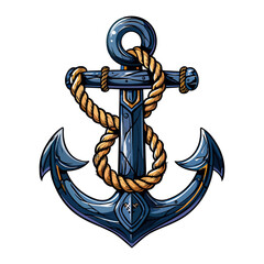 Classic Anchor with Rope Art