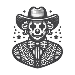 Fototapeta premium Simple Rodeo Clown Vector Icon Design – Vintage Retro Logo & Illustration