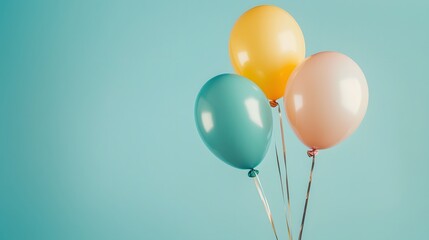 Colorful helium balloons create a fun and festive decoration for a birthday party or holiday celebration against a green background.