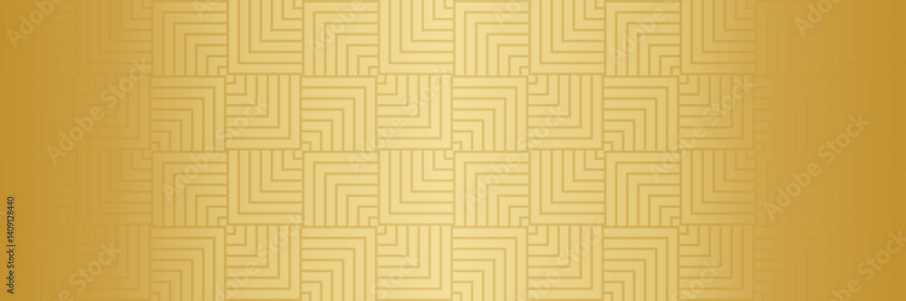 Poster golden gradient geometric elegant luxury empty vector banner with art deco pattern design
