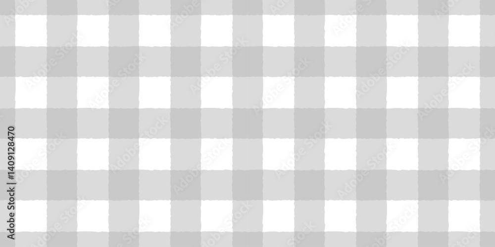Poster Large scale textured light grey gingham check plaid minimalist simple vector pattern background print design