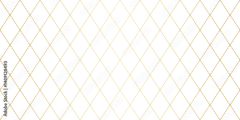 Poster Harlequin rhombus diamonds elegant gold gradient and white vector background seamless repeating pattern banner design