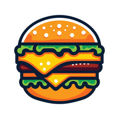 Chicken burger vector illustration logo design