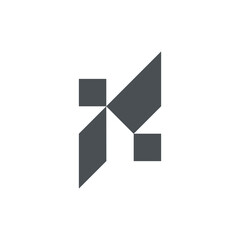 K Letter with Building and Slanted Graph Analytic Logo Design Vector