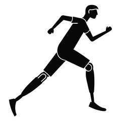 A Person With A Prosthetic Leg Running