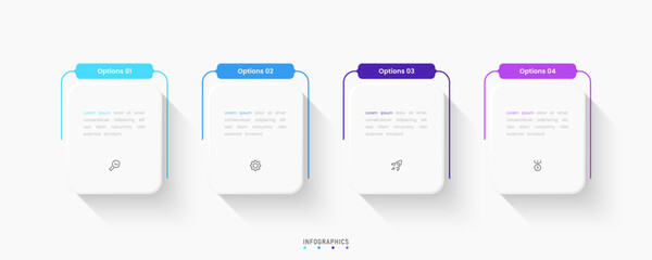 Vector Infographic label design template with icons and 4 options or steps. Can be used for process diagram, presentations, workflow layout, banner, flow chart, info graph.