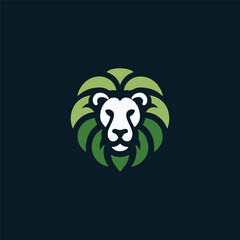 Nature leaf lion logo