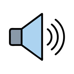 Speaker Icon with Sound Cone Icon Design