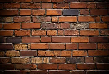 Fototapeta premium A brick wall with a black background.