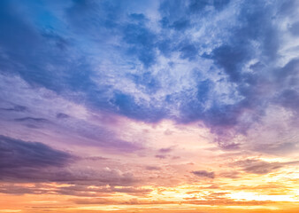 Beautiful dramatic cloudy sunset background.