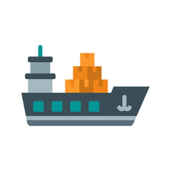 Delivery Ship icon vector image. Suitable for mobile apps, web apps and print media.