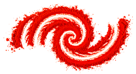 A vibrant red and orange spiral design against a stark black background with subtle gray accents
