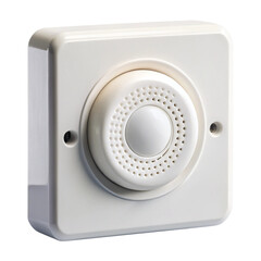 Electronic sound alarm buzzer in white enclosure for home security systems and industrial notifications
