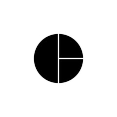 Pie chart icon. sign design on white backround.