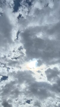 Cloudy sky and the sun