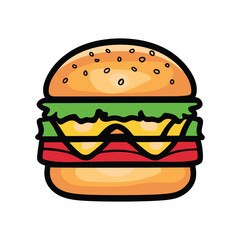 Delicious hamburger vector icon illustration food object logo