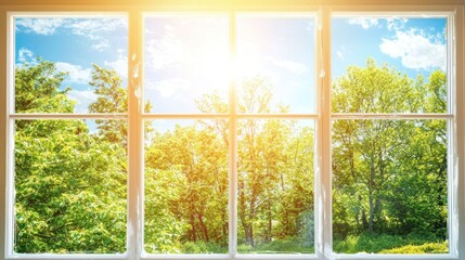 Sunny view through a window