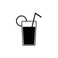 Lemonade glass with pipe vector icon eps10