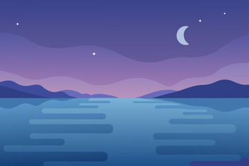 Fototapeta premium moon and mountains