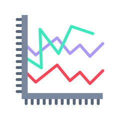 Naklejka premium Multiple Line Graph icon vector image. Suitable for mobile apps, web apps and print media.