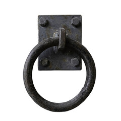 solid iron ring on metal plate