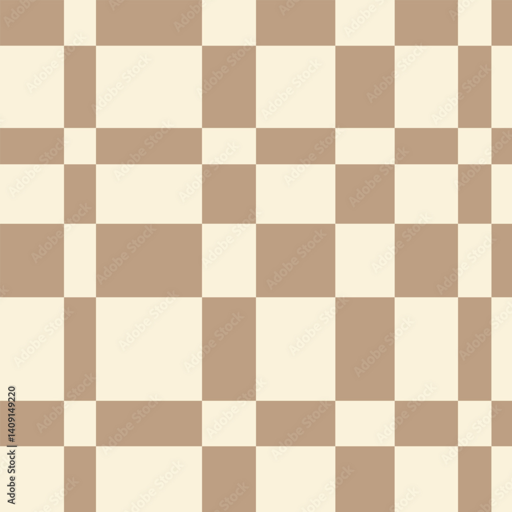 Poster warm neutral modern, contemporary seamless repeating vector check, checkered repeat tile print desig