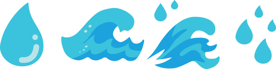 海の水や津波のベクターアイコンイラスト