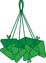 Obraz premium Minimalist Dragon Boat Festival Line Icons hanging zongzi
