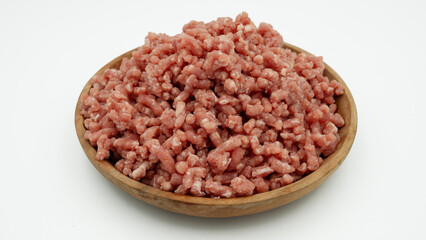 Ground meat isolated on white background