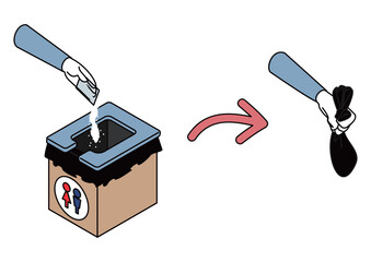 携帯トイレの使い方イラスト