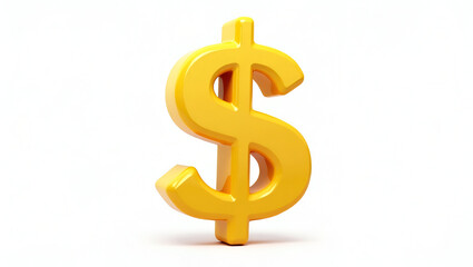 Fototapeta premium Vibrant Golden 3D Dollar Sign Icon Rendered in a Whimsical Design