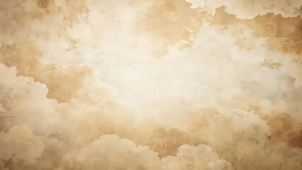 Vintage Wooden Floor and Cloudy Textured Wall Background – Rustic Interior Scene with Dreamy Atmosphere