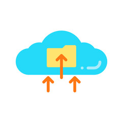 Upload all data on Cloud icon vector image. Suitable for mobile apps, web apps and print media.