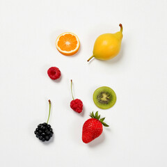 Fototapeta premium Vibrant fruits on a white backdrop