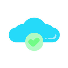 Verified Cloud icon vector image. Suitable for mobile apps, web apps and print media.
