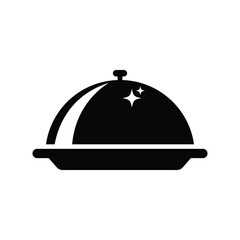 Black and white cloche vector icon design on white background