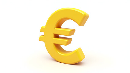 Fototapeta premium Vibrant Golden Euro Sign 3D Render Icon in a Stylized Design