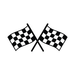 Fototapeta premium Racing flag icon. Start and finish flag symbol for competition or sports events