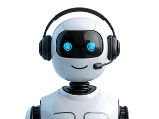 Happy robot. 3d ai character, chat bot mascot isolated on white background, GPT chatbot icon. Artificial intelligence, trendy technology, support service, funny automation computer 