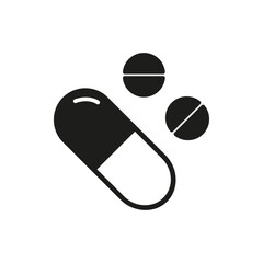 Capsul with pills on white background vector icon eps 10