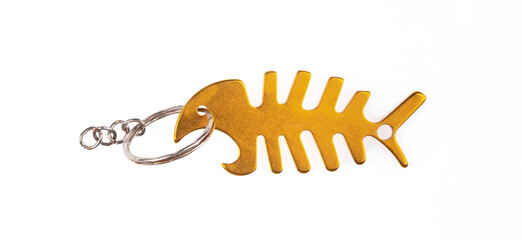 fish keychain isolated on white background