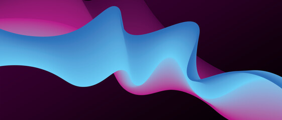 Abstract purple background with light blue and magenta gradient and waves. Vector illustration of background.