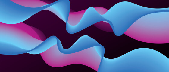 Abstract purple background with light blue and magenta gradient and waves. Vector illustration of background.