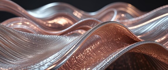 Textured Background with Shimmering Curves Abstract Design.