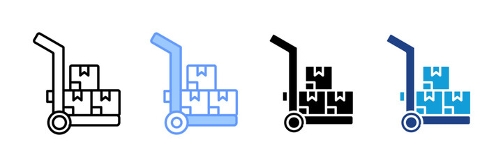 Trolley Icon Set Multiple Style Collection