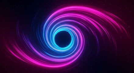 Neon Vortex: A Cosmic Swirl of Pink and Blue Light
