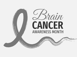 Brain Cancer Awareness Month banner. Symbol of the fight against brain cancer.