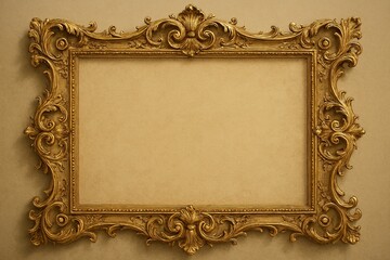 Ornate Gold Frame Design for Art or Photo Display on Wall